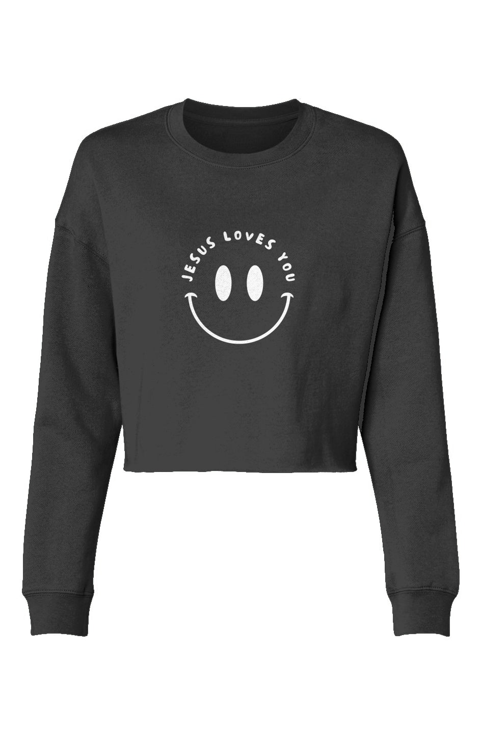 Lightweight Cropped Jesus Loves You Crew
