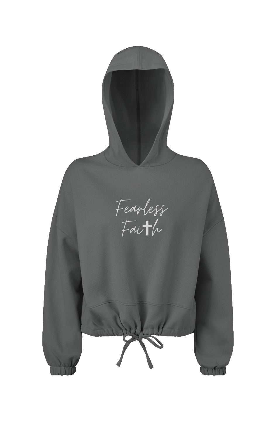 Fearless Faith Ladies' Cropped Oversize Hooded Sweatshirt